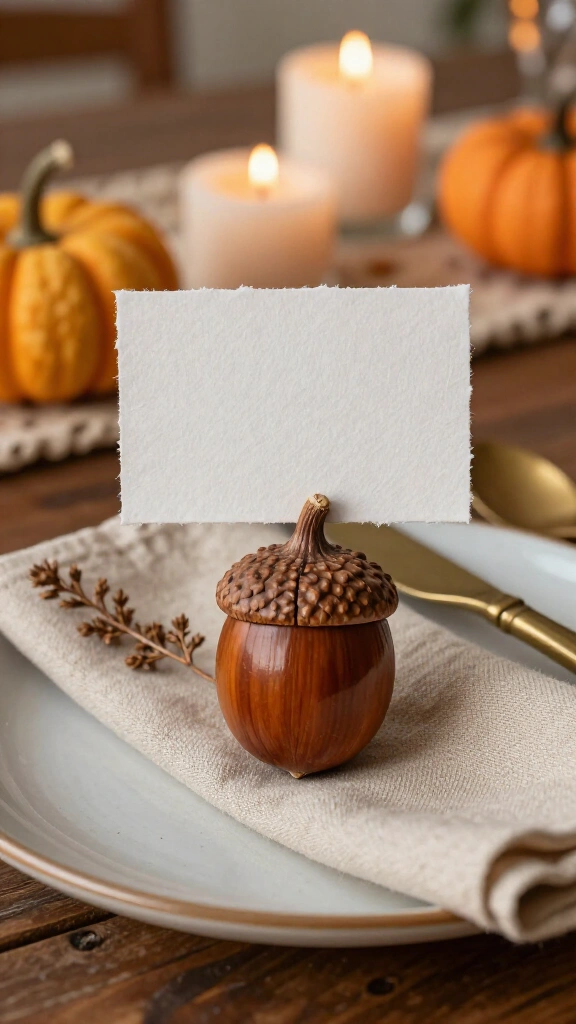 Acorn place card holders