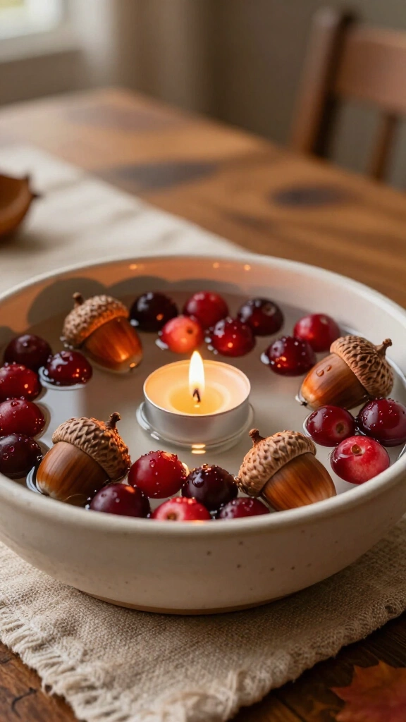 Acorn cap floating votives