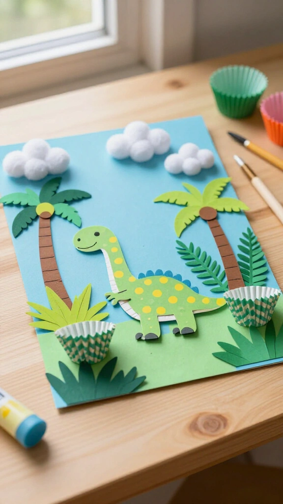Cupcake Liner Dinosaur Garden