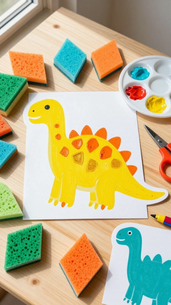 Sponge Painted Stegosaurus