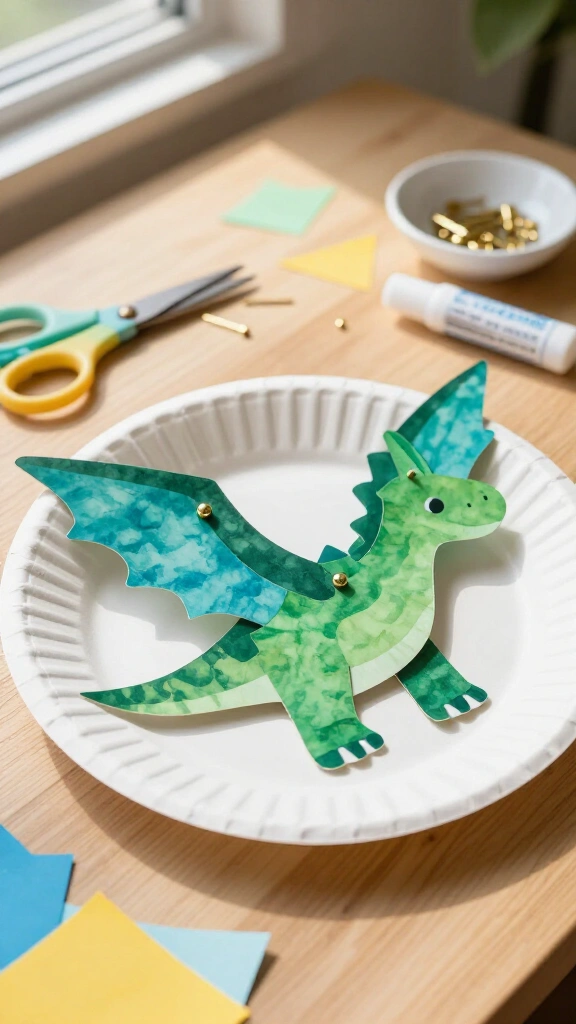 Paper Plate Pterodactyl with Flapping Wings