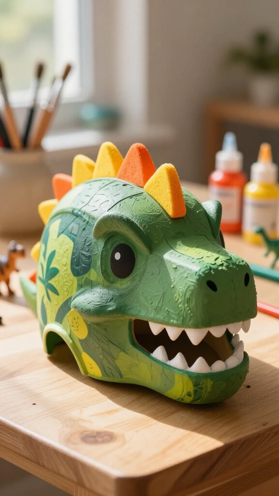 Recycled Milk Jug Dino Helmet