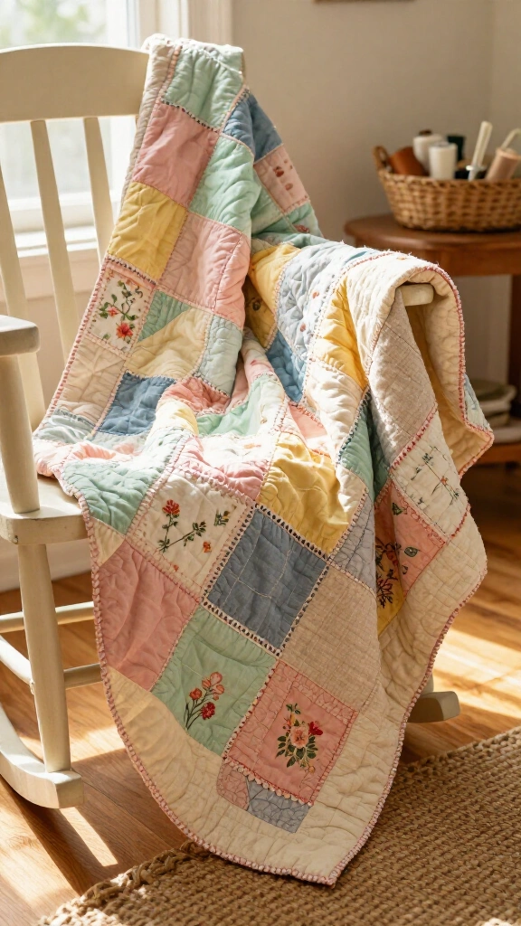 Vintage Handkerchief Quilt or Patchwork Throw