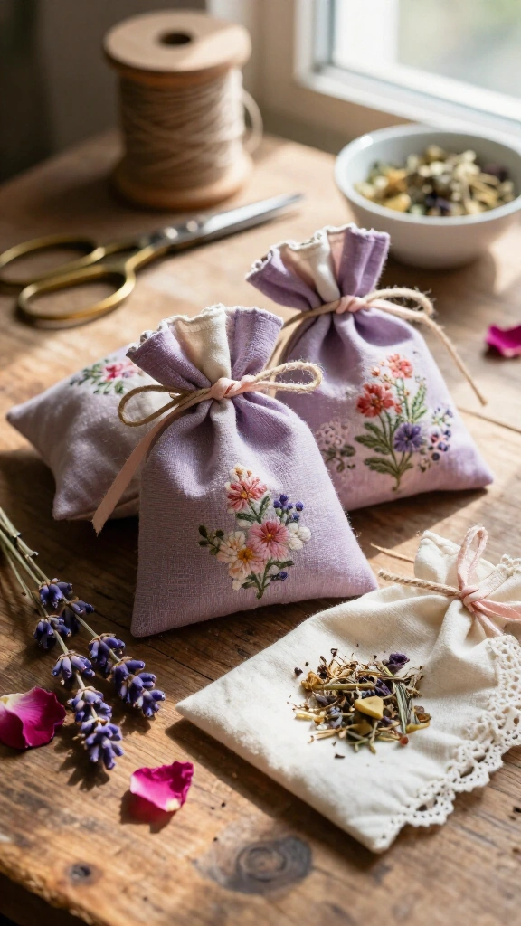 Lavender &amp; Rose Petal Sachet Pouches