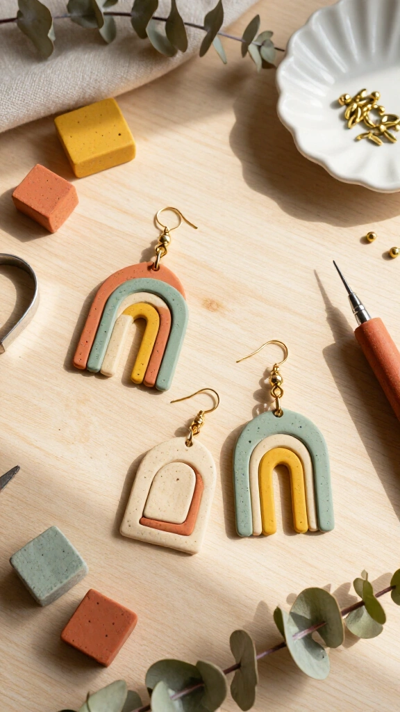 Polymer clay statement earrings