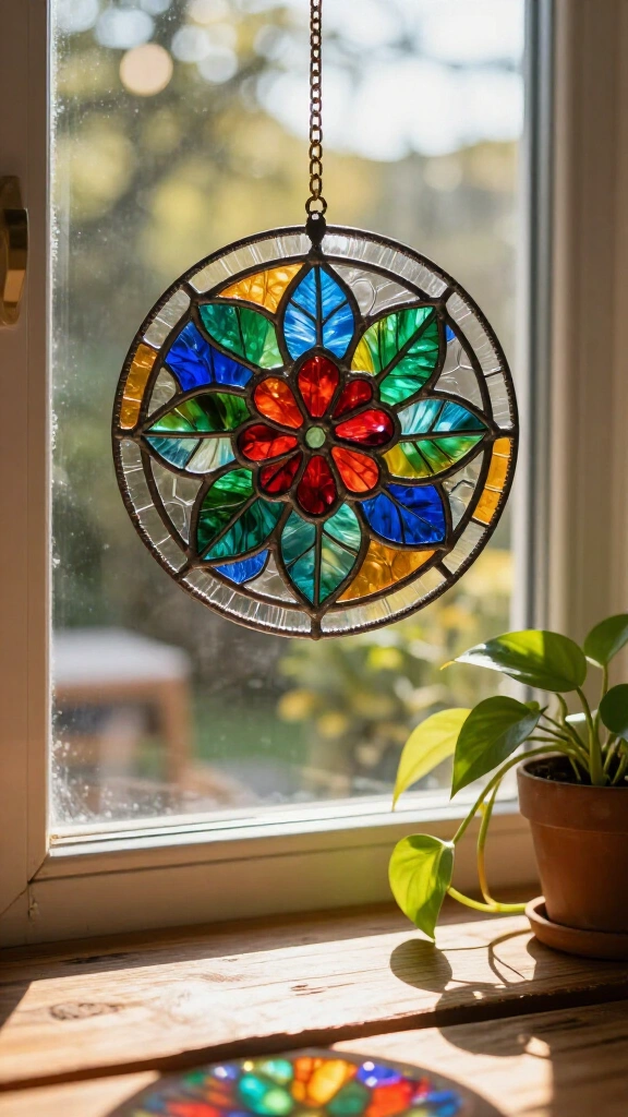 Faux stained glass suncatchers