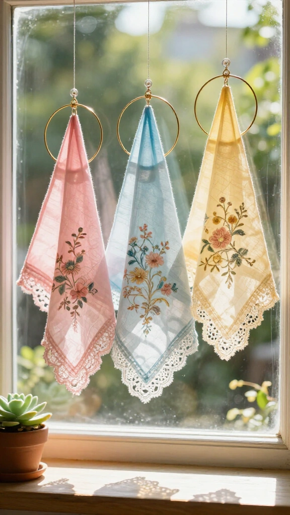 Vintage Hankie Sun Catchers