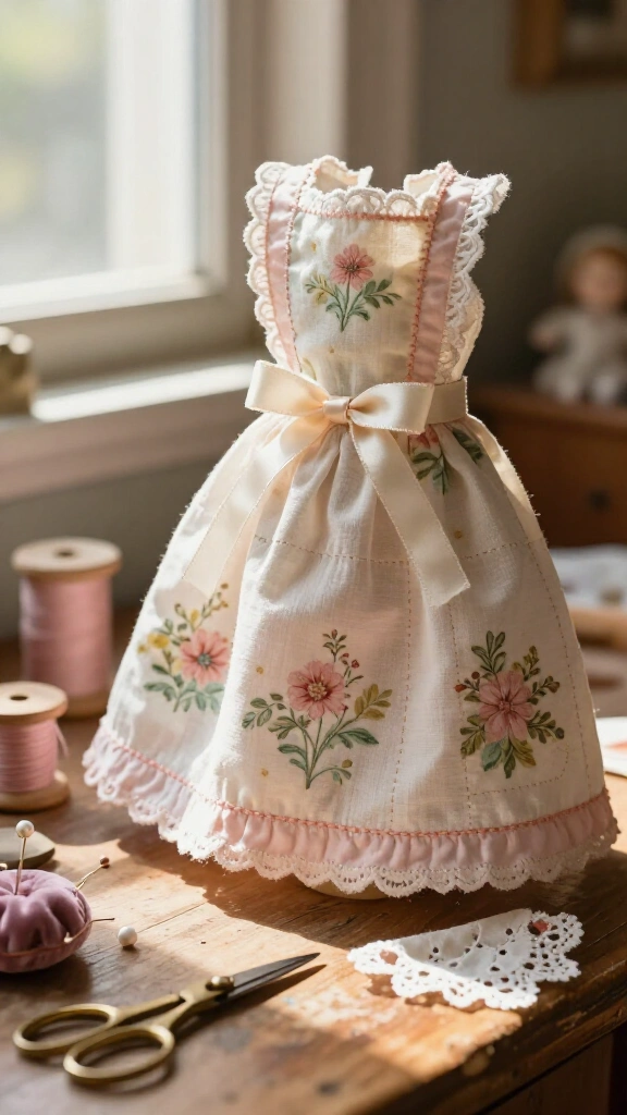 Vintage Handkerchief Doll Apron &amp; Dress