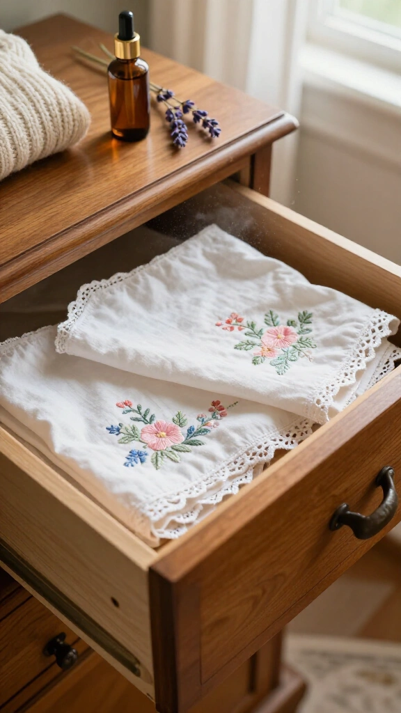 Embroidered Hankie Scented Drawer Liners