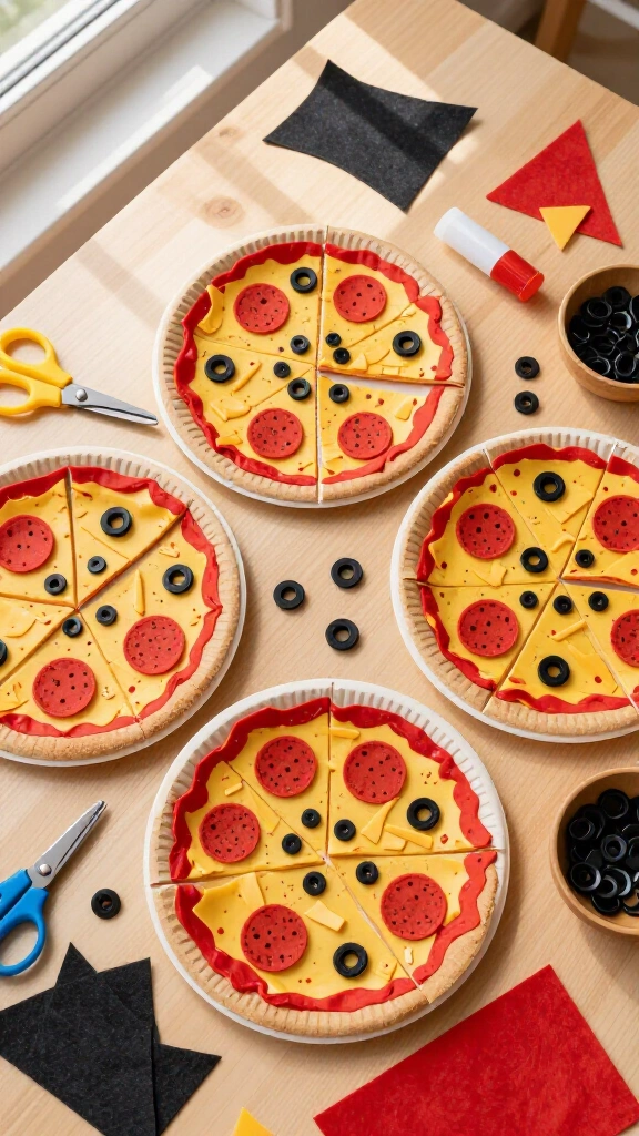 Paper Plate Fraction Pizzas