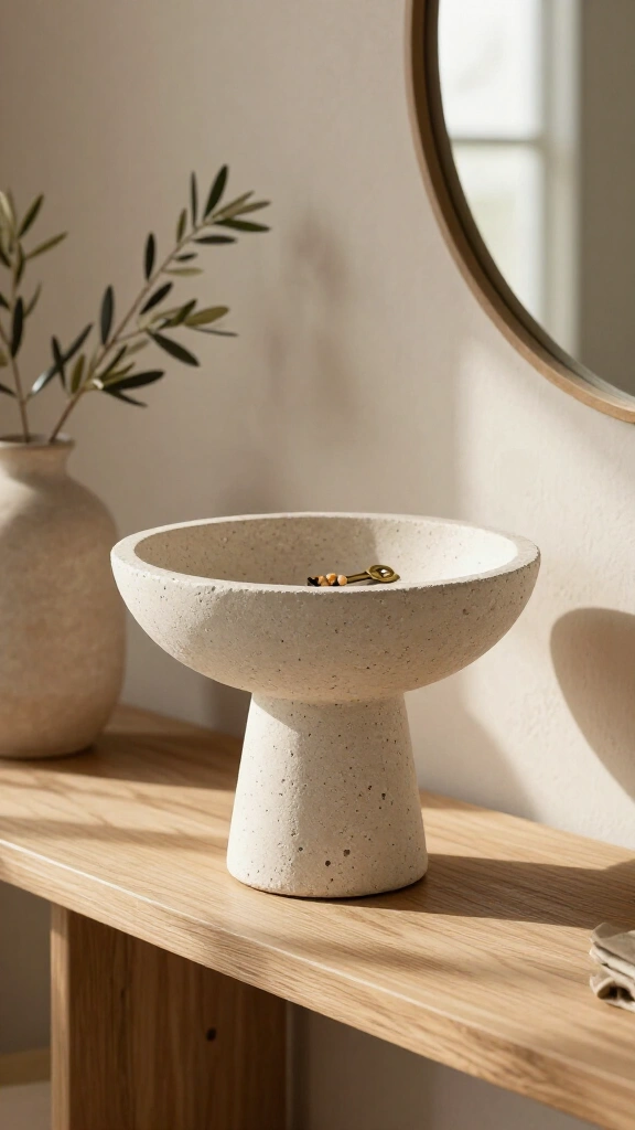 Faux stone papier-mâché pedestal bowls