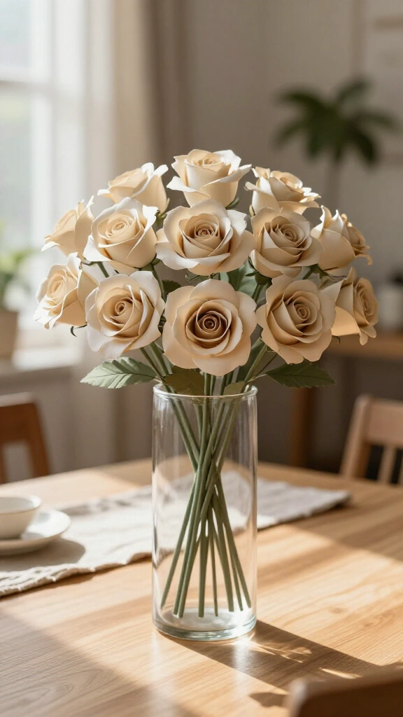 Realistic newspaper flower bouquet