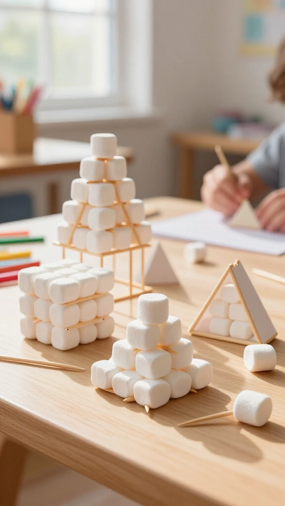 3D Geometric Marshmallow Towers