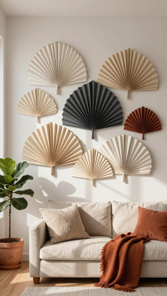 Folded accordion paper wall fans