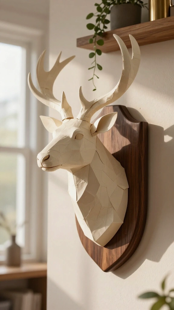 Papier-mâché faux taxidermy animal bust