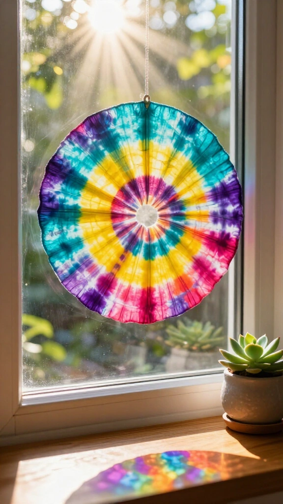 Tie-dye sun catchers