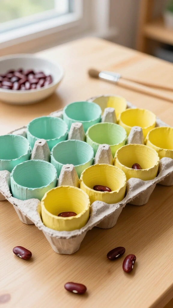 Ten-Frame Egg Carton Bean Toss