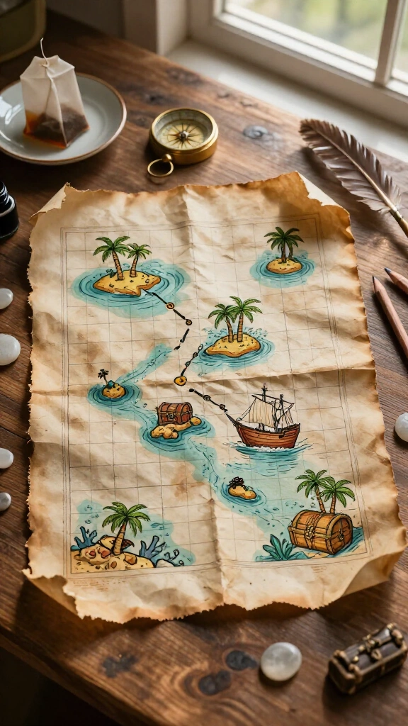Pirate Coordinate Grid Treasure Maps