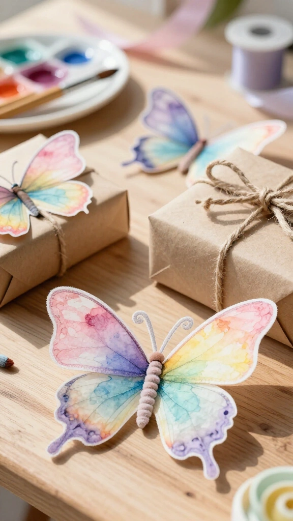 Watercolor spring butterflies