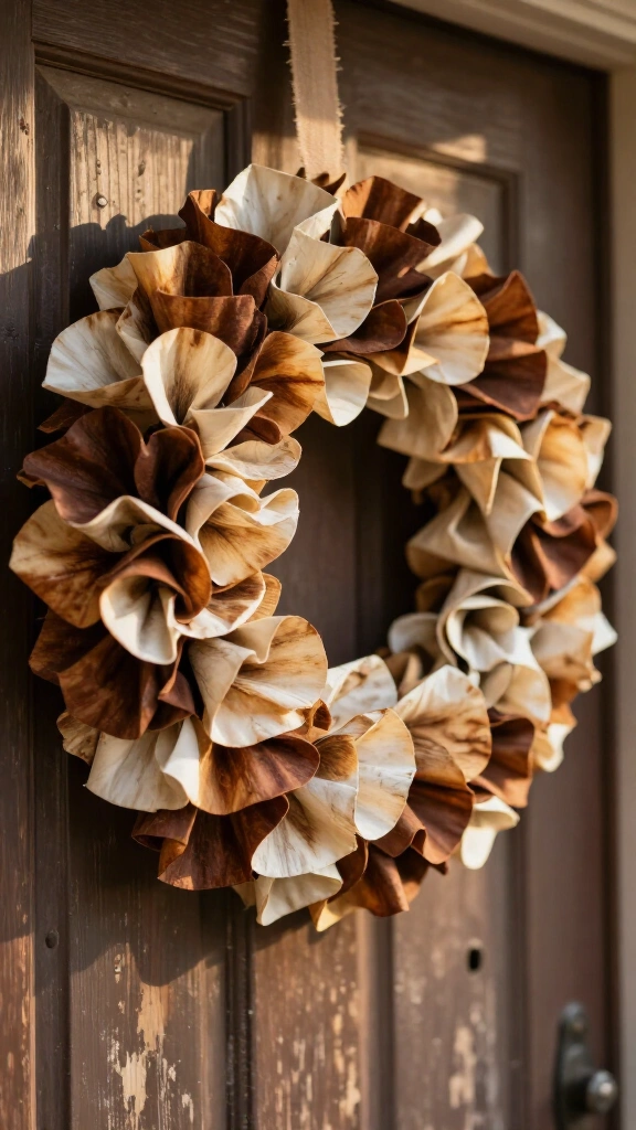 Coffee-stained vintage wreath