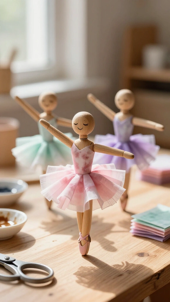 Clothespin ballerina dancers