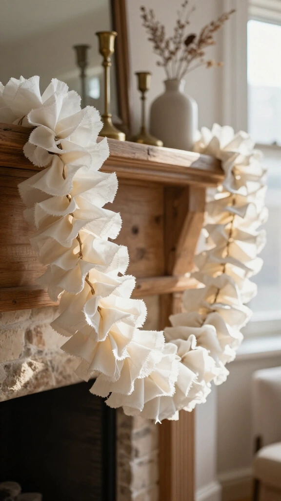Ruffled coffee filter garland