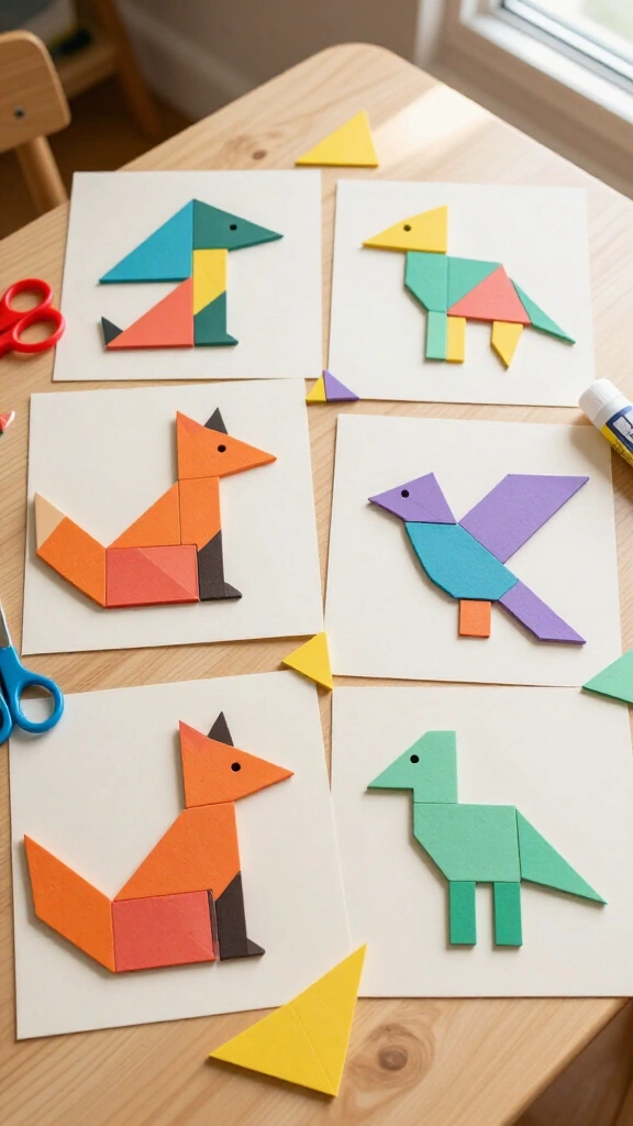 Tangram Animal Collages