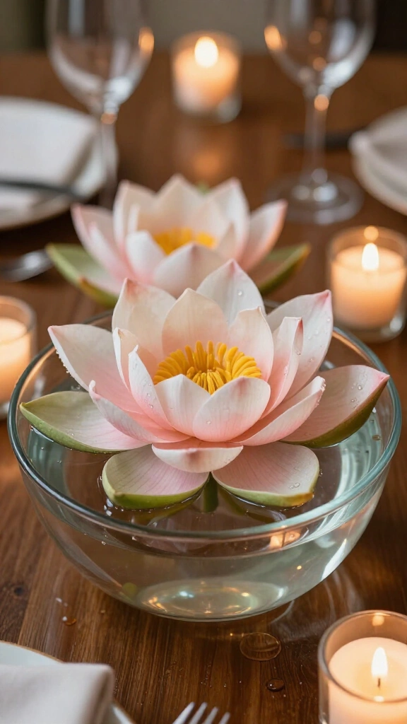 Floating water lilies