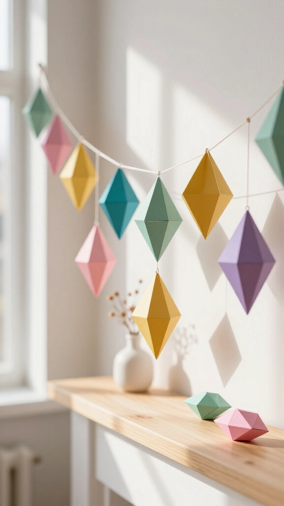 3D Geometric Paper Diamonds