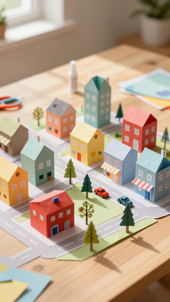 Foldable Paper City Playset