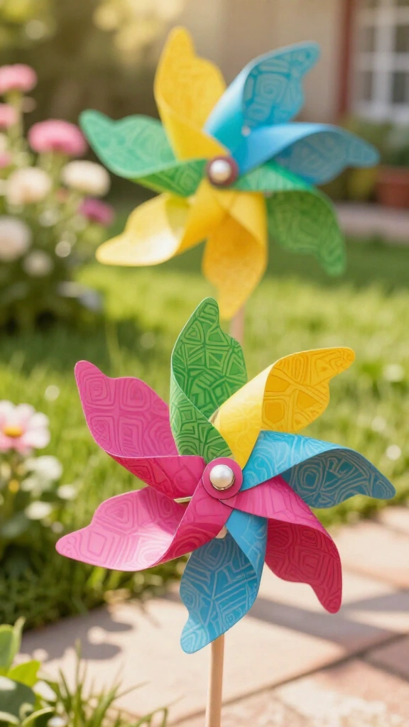 Kaleidoscopic Paper Pinwheels
