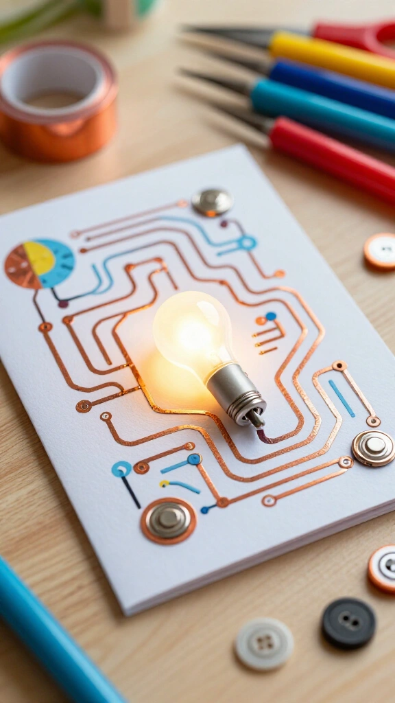 Light-Up Paper Circuit Greeting Cards