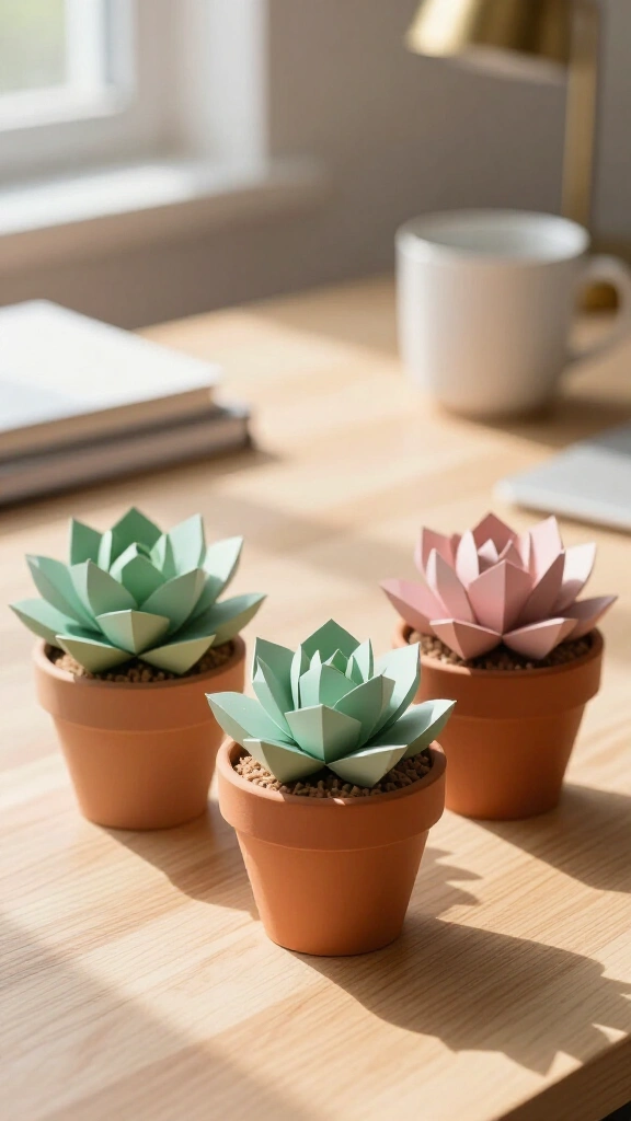 3D Low-Poly Paper Succulents