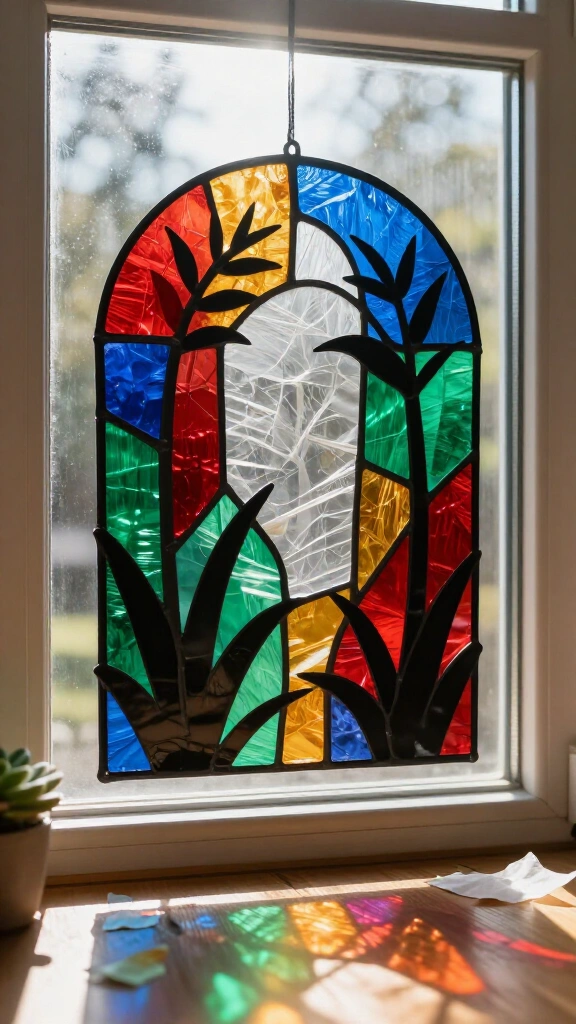 Faux Stained Glass Suncatchers