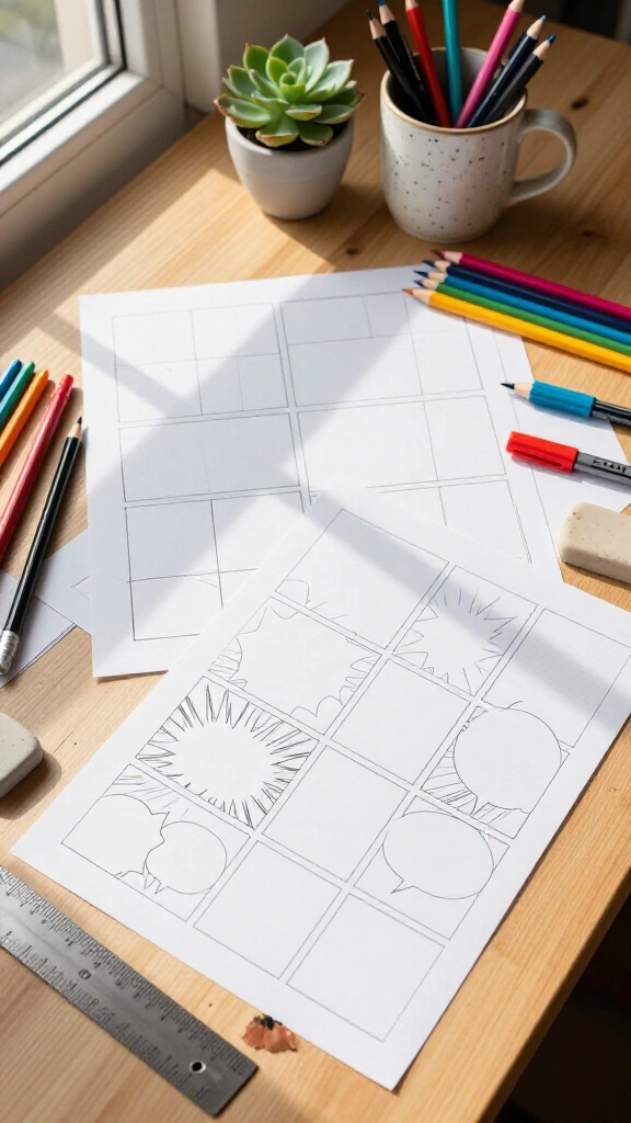 Blank Comic Book Creation Strips