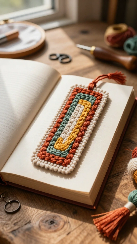 Textured Punch Needle Bookmark