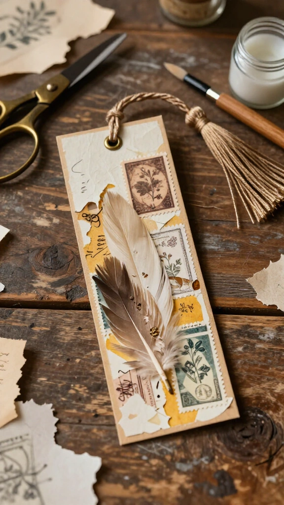 Decoupage Vintage Book Page Marker