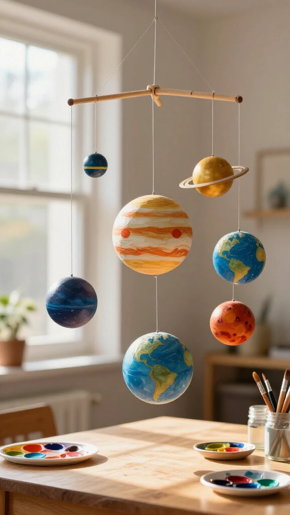 Papier-M&acirc;ch&eacute; Solar System Mobile