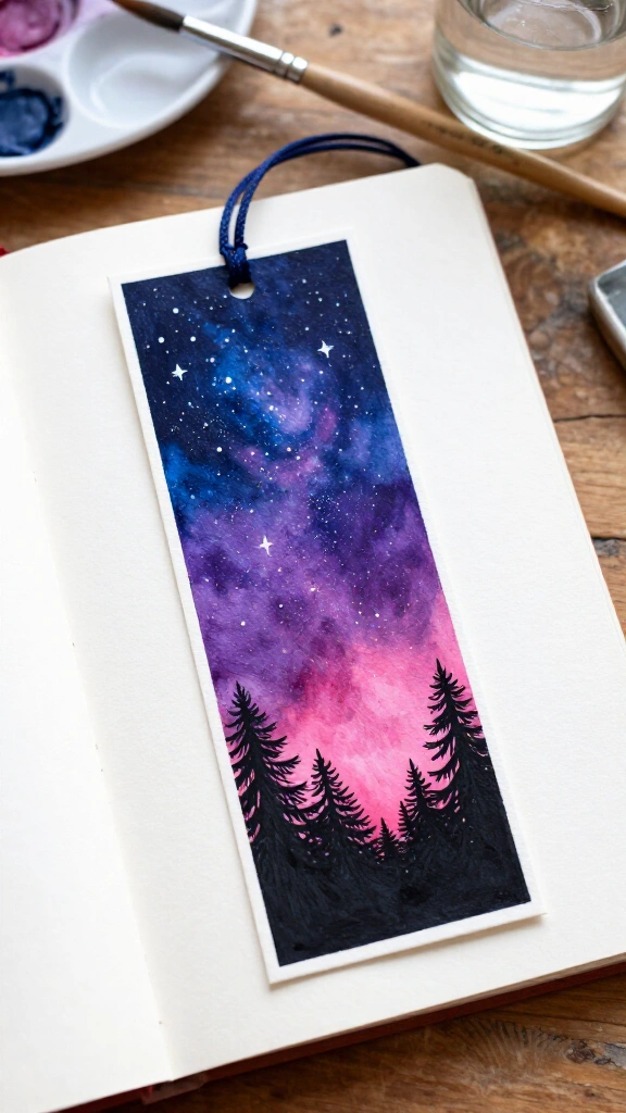 Gouache Galaxy Night Sky