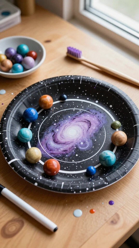 Splatter Paint Galaxy and Orbit Plates