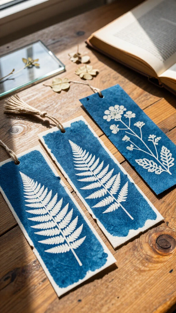 Sun-Printed Cyanotype Paper Marker