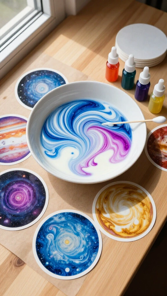 Marbled Milk Planetary Prints
