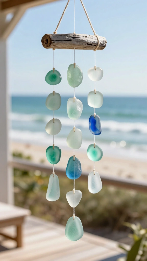 Sea Glass Driftwood Wind Chime