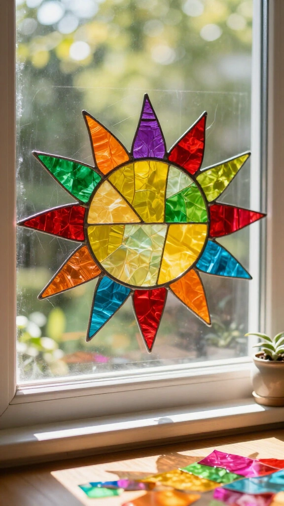 Contact Paper Stained Glass Sun Catchers