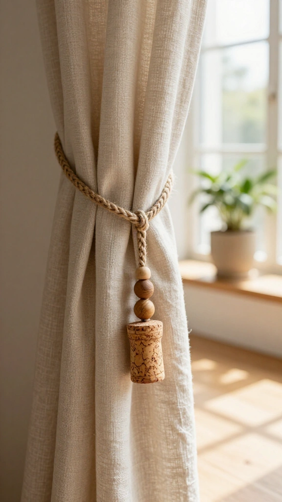Weighted Cork Curtain Tiebacks