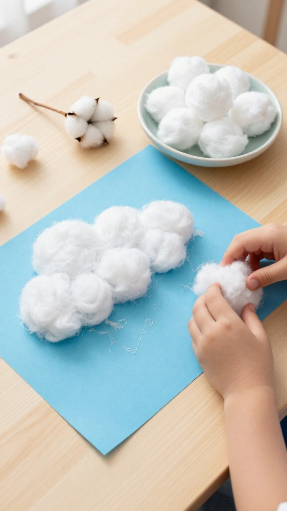 Fluffy Cotton Ball Cloud Art