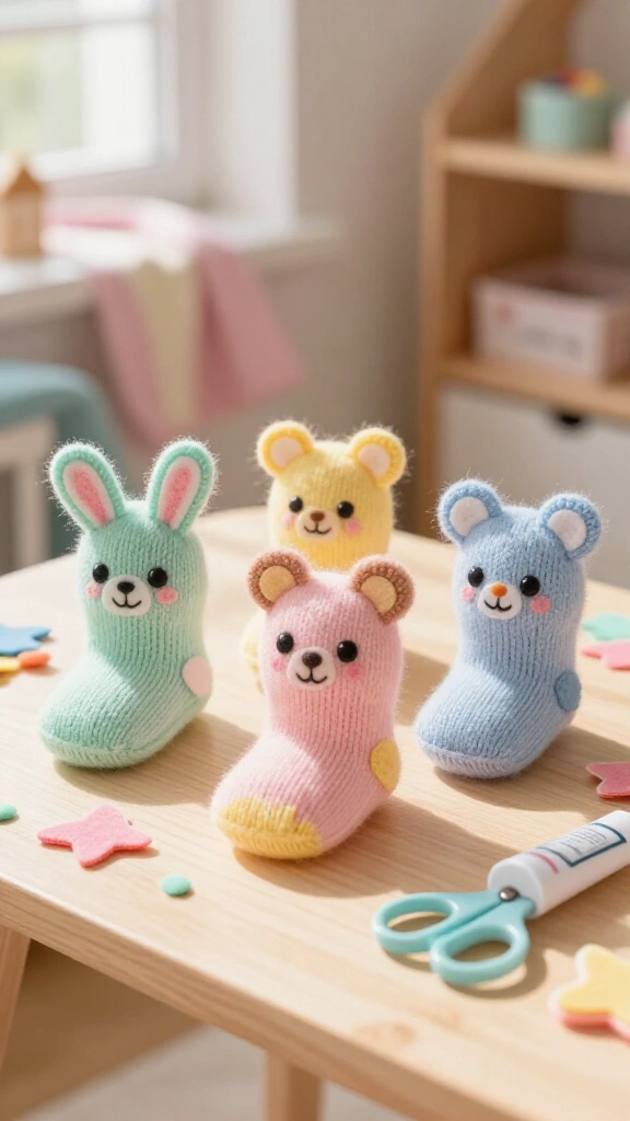 Upcycled Baby Sock Puppets