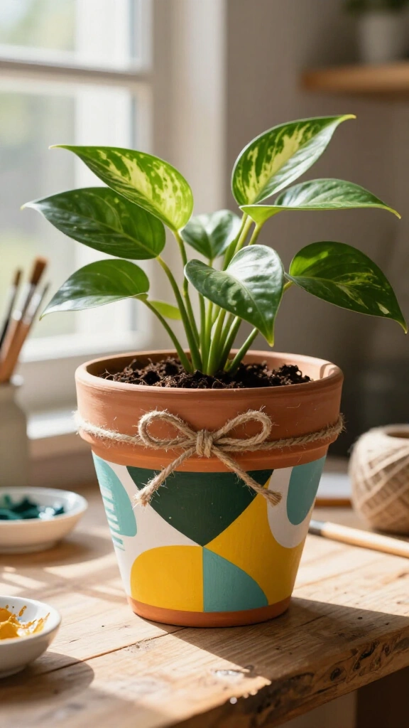 Hand-Painted Terracotta Plant Pots