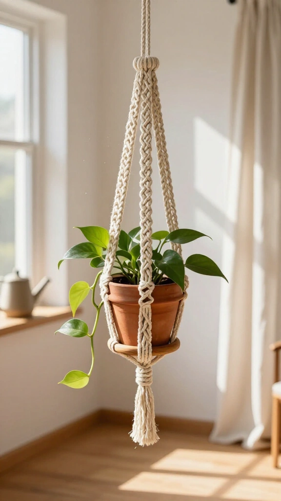 Boho Macramé Hanging Plant Holder