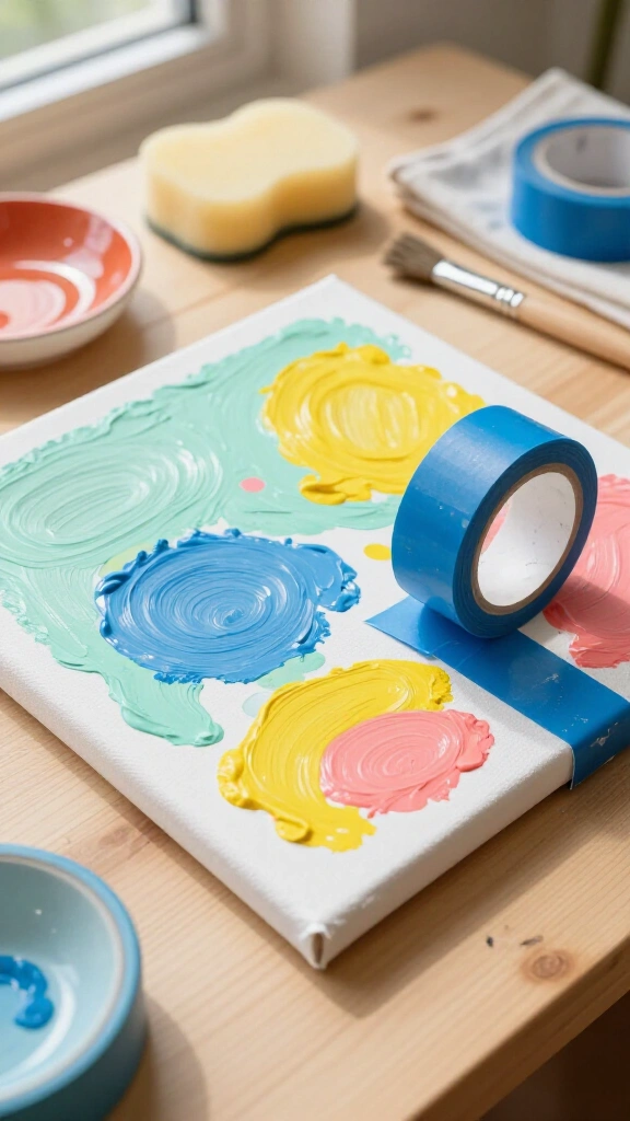 Tape Resist Name Canvas